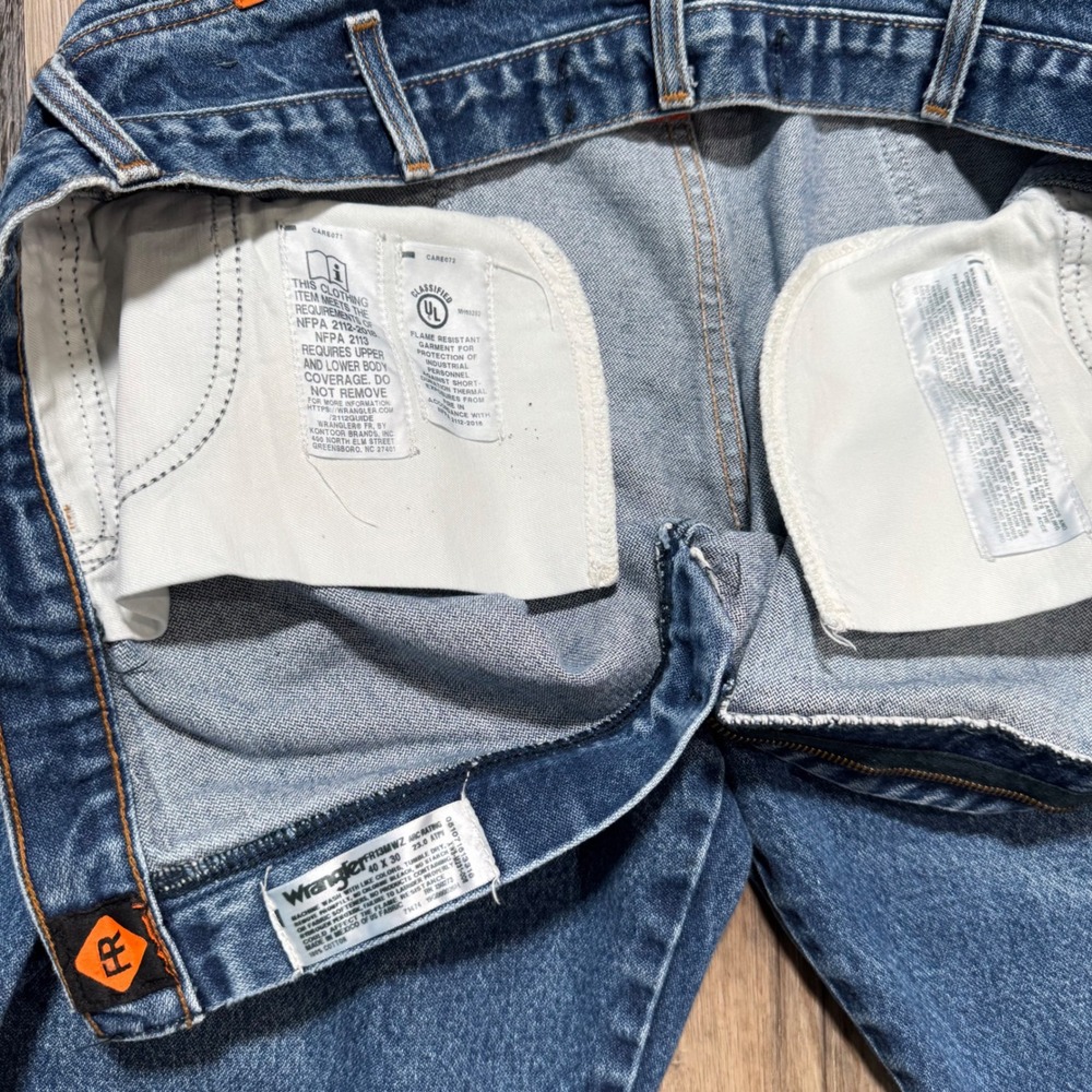 Wrangler Jeans Mens 40x30 Blue FR13MWZ Flame Resistant 13 Original Work Denim - Picture 8 of 16